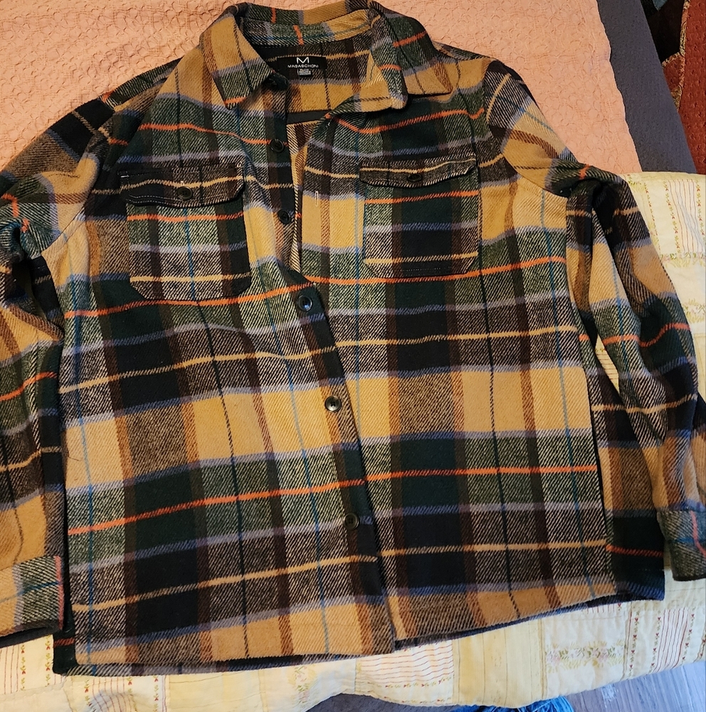 Magaschoni Plaid Jacket in Green, Black, and Tan